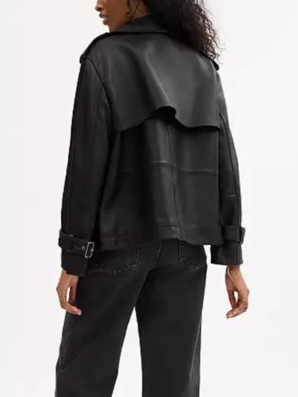 Coach Mini Leather Trench 100% Lambskin Leather Black Women's Medium - Picture 2 of 6